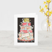 Carte de gâteau d'anniversaire Vintage (Fleur jaune)