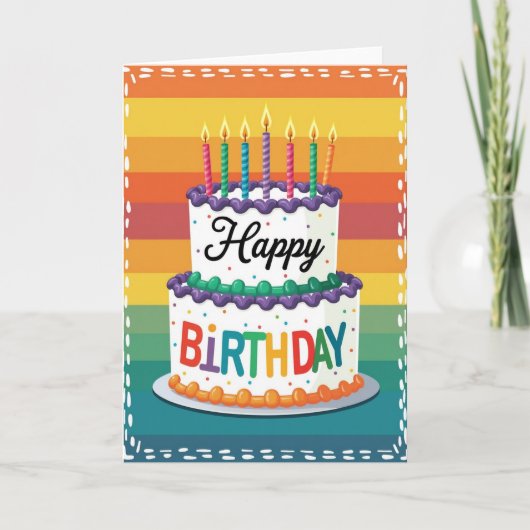 Carte de gâteau de confettis joyeux (Devant)