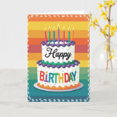 Carte de gâteau de confettis joyeux (Fleur jaune)