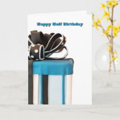 Carte de gâteau de demi-anniversaire (Fleur jaune)