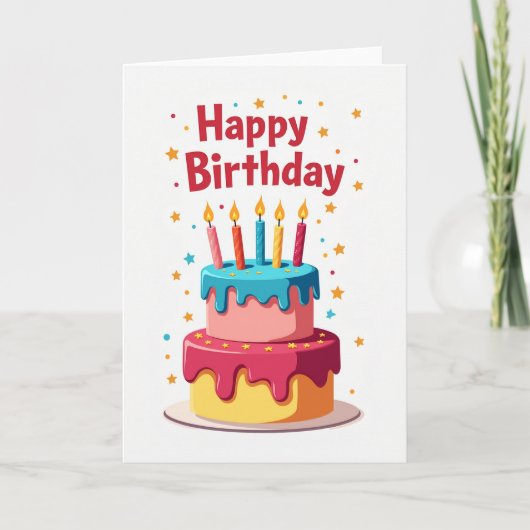 Carte de gâteau de fête (Devant)