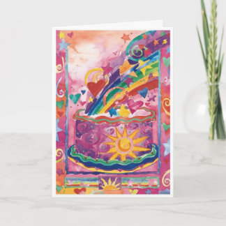 Carte de gâteau de joyeux anniversaire