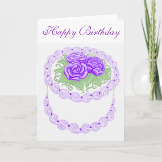 Carte de gâteau de joyeux anniversaire (Devant)