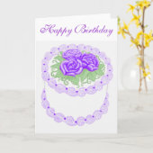 Carte de gâteau de joyeux anniversaire (Fleur jaune)