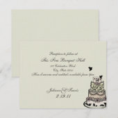 Carte de gâteau de mariage / réception (Devant / Derrière)