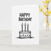 Carte de gâteau dessiné à la main rayé (Fleur jaune)