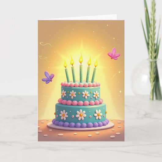 Carte de gâteau fantaisiste joyeuse (Devant)