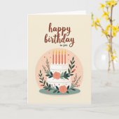 Carte de gâteau floral doux (Fleur jaune)
