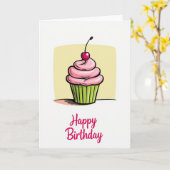 Carte de gâteau glacé joyeux (Fleur jaune)