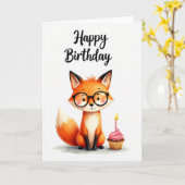 Carte de gâteau Joyful Fox (Fleur jaune)