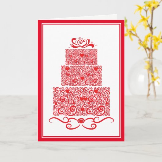 Carte de gâteau mariage (Fleur jaune)