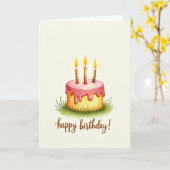 Carte de gâteau peint joyeux (Fleur jaune)