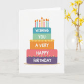 Carte de gâteau superposé joyeux (Fleur jaune)