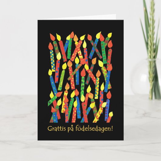 Carte de gâteaux d'anniversaire, Salutation suédoi (Devant)
