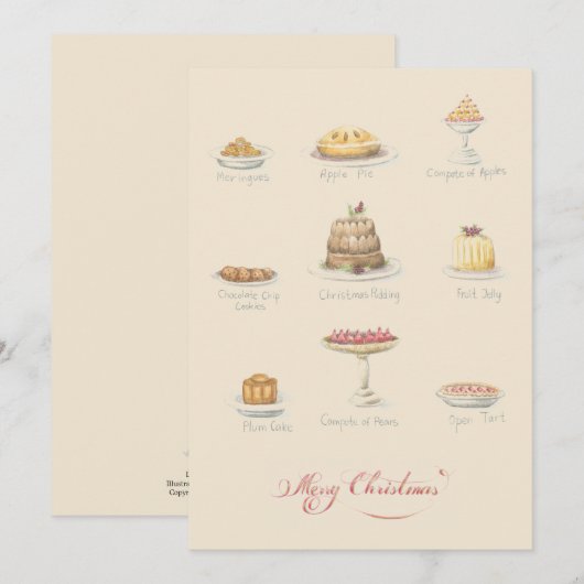 Carte de gâteaux de Noël (Devant / Derrière)