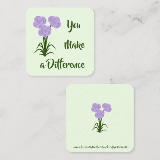 Carte de générosité : "Vous faites une différence" (Devant / Derrière)