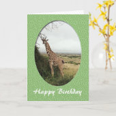 carte de girafe d'anniversaire heureuse (Fleur jaune)