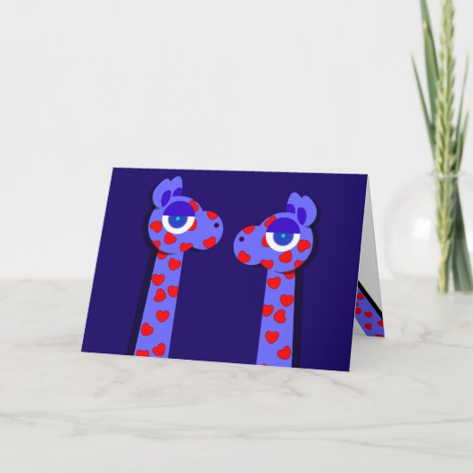 Carte de GIRAFES de COEUR (Devant)