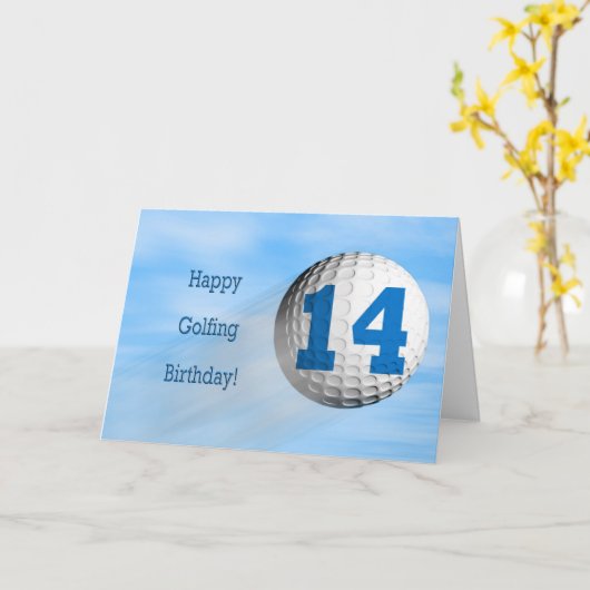Carte de golf 14e anniversaire (Fleur jaune)
