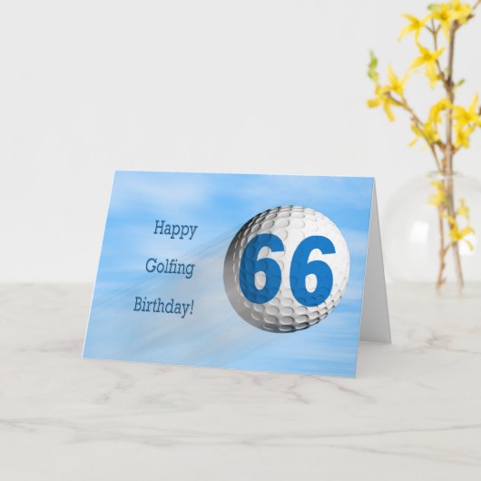 Carte de golf 66e anniversaire (Fleur jaune)