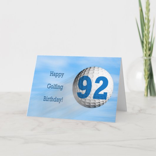Carte de golf 92e anniversaire (Devant)