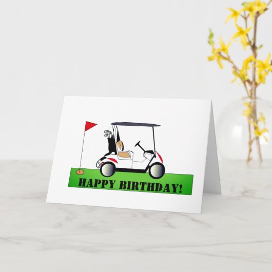 Carte de golf d'anniversaire (Fleur jaune)