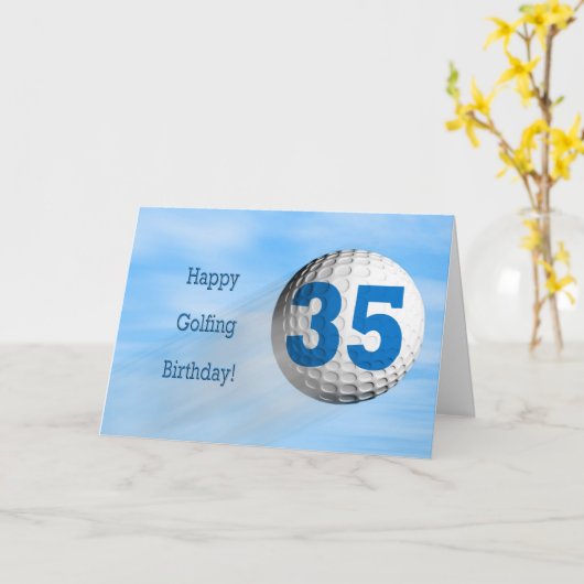 Carte de golf de 35e anniversaire (Fleur jaune)