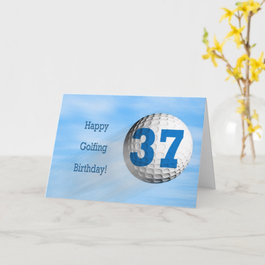 Carte de golf de 37e anniversaire (Fleur jaune)