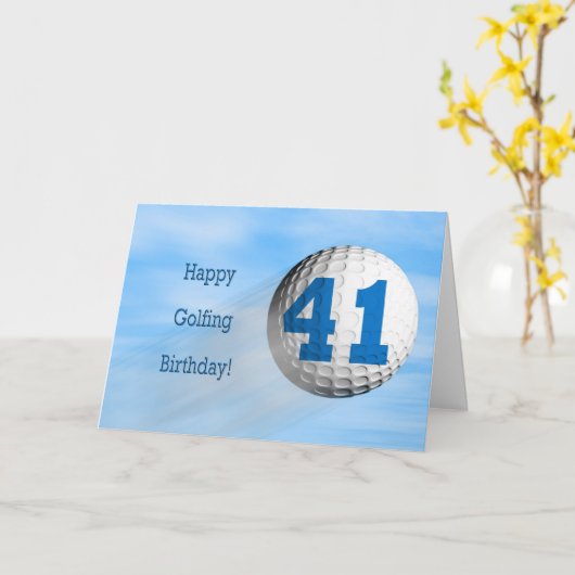 Carte de golf de 41e anniversaire (Fleur jaune)