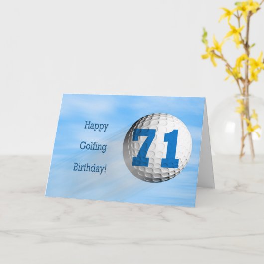 Carte de golf de 71e anniversaire (Fleur jaune)