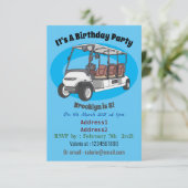 Carte de golf / dessin animé en voiturette de golf (Debout devant)