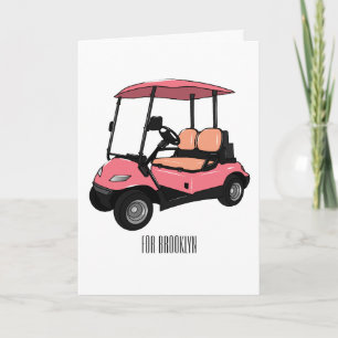 Carte de golf / dessin animé en voiturette de golf