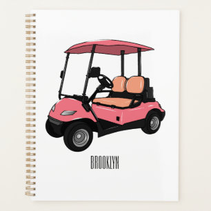 Carte de golf / dessin animé en voiturette de golf