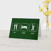 Carte de golf Eat Sleep (Fleur jaune)