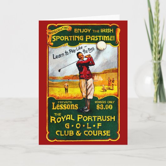 Carte de golf irlandaise vintage (Devant)