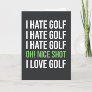 Carte de golf verte drôle pour l'humour des golfeu