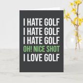 Carte de golf verte drôle pour l'humour des golfeu (Fleur jaune)