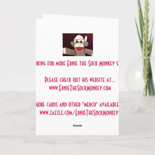 Carte de graduation de Sock Monkey (Dos)