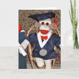 Carte de graduation de Sock Monkey