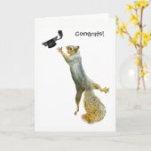 Carte de graduation d'écureuil (Fleur jaune)