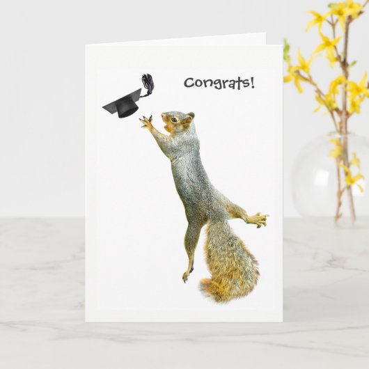 Carte de graduation d'écureuil (Fleur jaune)