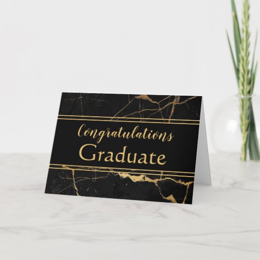 Carte de graduation en marbre d'or contemporain (Devant)