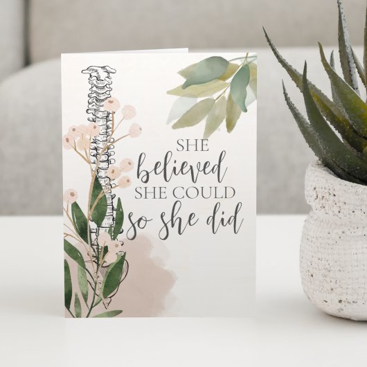 Carte de graduation florale de la colonne vertébra