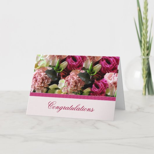 Carte de graduation florale rose (Devant)