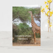Carte de graduation Giraffe (Fleur jaune)