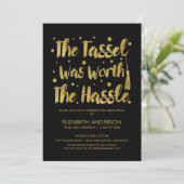 Carte de graduation Gold & Black Tassel (Debout devant)