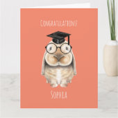 Carte de graduation personnalisée Bunny intelligen (Devant)