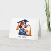 Carte de graduation personnalisée Rosie le Riveter (Devant)