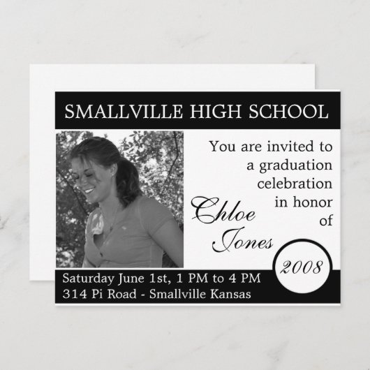 Carte de graduation photo/couleurs personnalisable (Devant / Derrière)