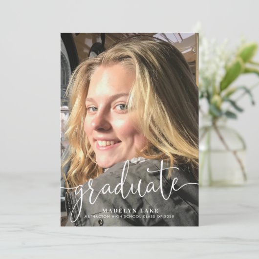 Carte de graduation photo verticale (Debout devant)